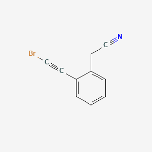 molecular formula C10H6BrN B14917105 2-(2-(Bromoethynyl)phenyl)acetonitrile 