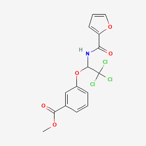 molecular formula C15H12Cl3NO5 B14917120 Methyl 3-{2,2,2-trichloro-1-[(furan-2-ylcarbonyl)amino]ethoxy}benzoate 