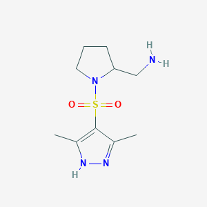molecular formula C10H18N4O2S B14917219 (1-((3,5-Dimethyl-1h-pyrazol-4-yl)sulfonyl)pyrrolidin-2-yl)methanamine 