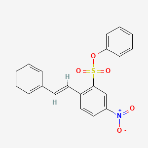 molecular formula C20H15NO5S B14917243 phenyl 5-nitro-2-[(E)-2-phenylethenyl]benzenesulfonate 