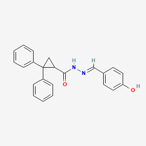 molecular formula C23H20N2O2 B14917449 N'-[(E)-(4-hydroxyphenyl)methylidene]-2,2-diphenylcyclopropanecarbohydrazide 