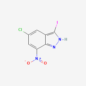 molecular formula C7H3ClIN3O2 B1491774 5-Chloro-3-iodo-7-nitro-1H-indazole CAS No. 1448259-05-9