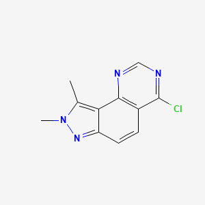 molecular formula C11H9ClN4 B14917917 4-Chloro-8,9-dimethyl-8H-pyrazolo[3,4-h]quinazoline 