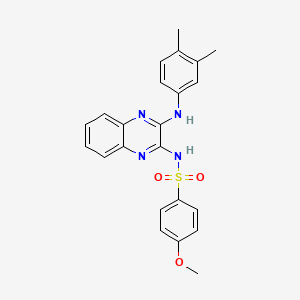 molecular formula C23H22N4O3S B14917993 N-(3-((3,4-dimethylphenyl)amino)quinoxalin-2-yl)-4-methoxybenzenesulfonamide 