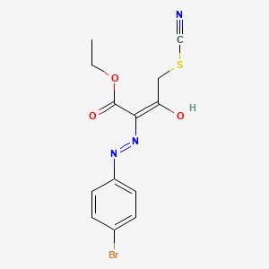 molecular formula C13H12BrN3O3S B14918056 ethyl (2Z)-2-[2-(4-bromophenyl)hydrazinylidene]-3-oxo-4-thiocyanatobutanoate 