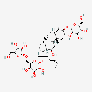 molecular formula C47H80O17 B1491815 2-[[17-[2-[6-[[3,4-dihydroxy-5-(hydroxymethyl)oxolan-2-yl]oxymethyl]-3,4,5-trihydroxyoxan-2-yl]oxy-6-methylhept-5-en-2-yl]-12-hydroxy-4,4,8,10,14-pentamethyl-2,3,5,6,7,9,11,12,13,15,16,17-dodecahydro-1H-cyclopenta[a]phenanthren-3-yl]oxy]-6-(hydroxymethyl)oxane-3,4,5-triol CAS No. 88105-29-7
