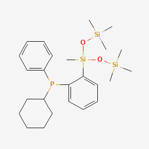 molecular formula C25H41O2PSi3 B14918270 Cyclohexyl(2-(1,1,1,3,5,5,5-heptamethyltrisiloxan-3-yl)phenyl)(phenyl)phosphane 
