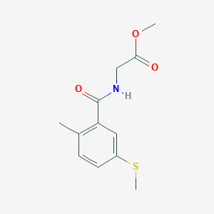 molecular formula C12H15NO3S B14918335 Methyl (2-methyl-5-(methylthio)benzoyl)glycinate 