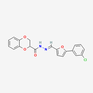molecular formula C20H15ClN2O4 B14918346 N'-{(E)-[5-(3-chlorophenyl)furan-2-yl]methylidene}-2,3-dihydro-1,4-benzodioxine-2-carbohydrazide 