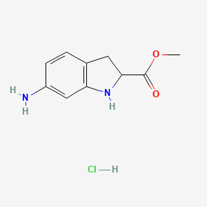 molecular formula C10H13ClN2O2 B14918398 Methyl6-aminoindoline-2-carboxylatehydrochloride 