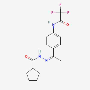 molecular formula C16H18F3N3O2 B14918560 N-(4-{(1Z)-1-[2-(cyclopentylcarbonyl)hydrazinylidene]ethyl}phenyl)-2,2,2-trifluoroacetamide 