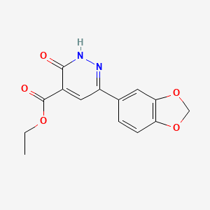 molecular formula C14H12N2O5 B1491864 Ethyl 6-(benzo[d][1,3]dioxol-5-yl)-3-oxo-2,3-dihydropyridazine-4-carboxylate CAS No. 2098004-10-3
