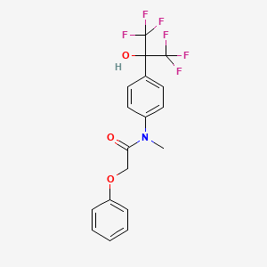 molecular formula C18H15F6NO3 B14918700 N-[4-(1,1,1,3,3,3-hexafluoro-2-hydroxypropan-2-yl)phenyl]-N-methyl-2-phenoxyacetamide 