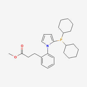 molecular formula C26H36NO2P B14918758 Methyl 3-(2-(2-(dicyclohexylphosphanyl)-1H-pyrrol-1-yl)phenyl)propanoate 