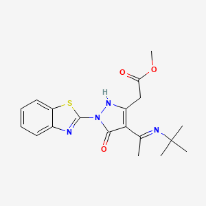 molecular formula C19H22N4O3S B14918795 methyl {(4Z)-1-(1,3-benzothiazol-2-yl)-4-[1-(tert-butylamino)ethylidene]-5-oxo-4,5-dihydro-1H-pyrazol-3-yl}acetate 