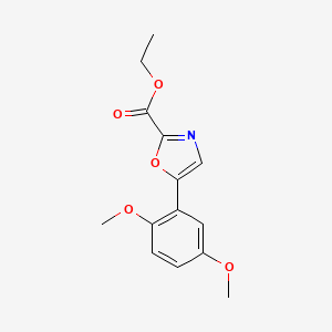 molecular formula C14H15NO5 B1491887 Ethyl 5-(2,5-dimethoxyphenyl)oxazole-2-carboxylate CAS No. 2098091-56-4