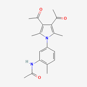molecular formula C19H22N2O3 B14918988 N-[5-(3,4-diacetyl-2,5-dimethyl-1H-pyrrol-1-yl)-2-methylphenyl]acetamide 