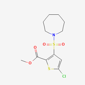 molecular formula C12H16ClNO4S2 B14919127 Methyl 3-(azepan-1-ylsulfonyl)-5-chlorothiophene-2-carboxylate 