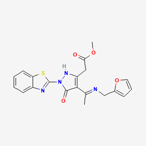 molecular formula C20H18N4O4S B14919143 methyl [(4Z)-1-(1,3-benzothiazol-2-yl)-4-{1-[(furan-2-ylmethyl)amino]ethylidene}-5-oxo-4,5-dihydro-1H-pyrazol-3-yl]acetate 