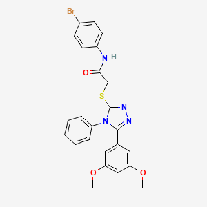 molecular formula C24H21BrN4O3S B14919200 N-(4-bromophenyl)-2-{[5-(3,5-dimethoxyphenyl)-4-phenyl-4H-1,2,4-triazol-3-yl]sulfanyl}acetamide 