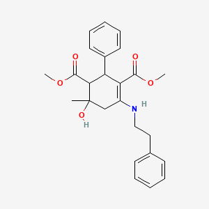 molecular formula C25H29NO5 B14919406 Dimethyl 6-hydroxy-6-methyl-2-phenyl-4-[(2-phenylethyl)amino]cyclohex-3-ene-1,3-dicarboxylate 