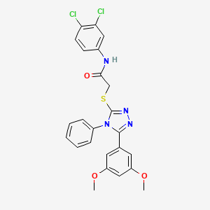 molecular formula C24H20Cl2N4O3S B14919415 N-(3,4-dichlorophenyl)-2-{[5-(3,5-dimethoxyphenyl)-4-phenyl-4H-1,2,4-triazol-3-yl]sulfanyl}acetamide 