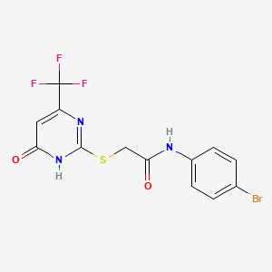 molecular formula C13H9BrF3N3O2S B14919531 N-(4-bromophenyl)-2-{[4-hydroxy-6-(trifluoromethyl)pyrimidin-2-yl]sulfanyl}acetamide 