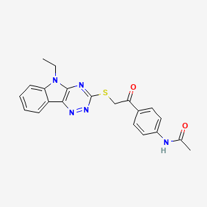 molecular formula C21H19N5O2S B14919538 N-(4-{[(5-ethyl-5H-[1,2,4]triazino[5,6-b]indol-3-yl)sulfanyl]acetyl}phenyl)acetamide 