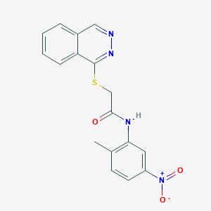 molecular formula C17H14N4O3S B14919608 N-(2-methyl-5-nitrophenyl)-2-(phthalazin-1-ylsulfanyl)acetamide 