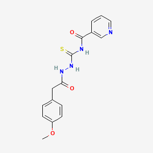 molecular formula C16H16N4O3S B14919639 N-[[[2-(4-methoxyphenyl)acetyl]amino]carbamothioyl]pyridine-3-carboxamide CAS No. 843637-37-6