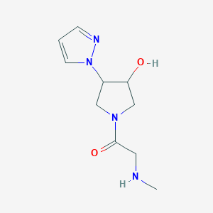 molecular formula C10H16N4O2 B1491967 1-(3-hydroxy-4-(1H-pyrazol-1-yl)pyrrolidin-1-yl)-2-(methylamino)ethan-1-one CAS No. 2098132-82-0