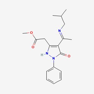 molecular formula C18H23N3O3 B14919682 methyl [(4Z)-4-{1-[(2-methylpropyl)amino]ethylidene}-5-oxo-1-phenyl-4,5-dihydro-1H-pyrazol-3-yl]acetate 