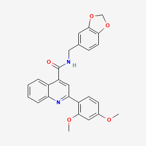 molecular formula C26H22N2O5 B14919711 N-(1,3-benzodioxol-5-ylmethyl)-2-(2,4-dimethoxyphenyl)quinoline-4-carboxamide 