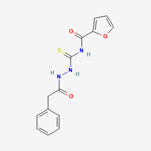 molecular formula C14H13N3O3S B14919771 N-{[2-(phenylacetyl)hydrazinyl]carbonothioyl}furan-2-carboxamide 