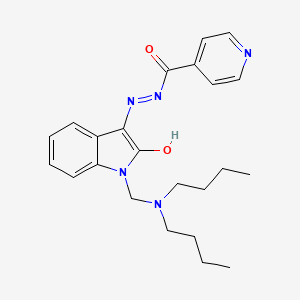 molecular formula C23H29N5O2 B14919839 N'-{(3Z)-1-[(dibutylamino)methyl]-2-oxo-1,2-dihydro-3H-indol-3-ylidene}pyridine-4-carbohydrazide 