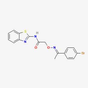 molecular formula C17H14BrN3O2S B14919977 N-[(2E)-1,3-benzothiazol-2(3H)-ylidene]-2-({[(1E)-1-(4-bromophenyl)ethylidene]amino}oxy)acetamide 