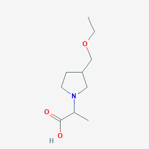 molecular formula C10H19NO3 B1492003 2-(3-(Ethoxymethyl)pyrrolidin-1-yl)propanoic acid CAS No. 1862305-63-2