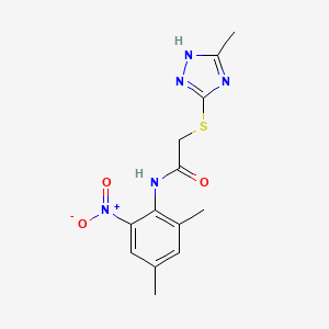 molecular formula C13H15N5O3S B14920034 N-(2,4-dimethyl-6-nitrophenyl)-2-[(5-methyl-4H-1,2,4-triazol-3-yl)sulfanyl]acetamide 