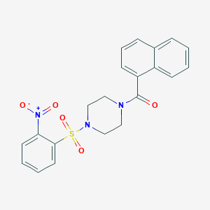 molecular formula C21H19N3O5S B14920065 Naphthalen-1-yl{4-[(2-nitrophenyl)sulfonyl]piperazin-1-yl}methanone 