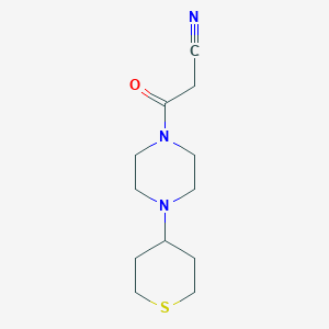 molecular formula C12H19N3OS B1492009 3-oxo-3-(4-(tetrahydro-2H-thiopyran-4-yl)piperazin-1-yl)propanenitrile CAS No. 2098081-93-5