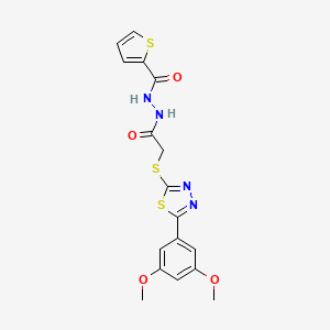 molecular formula C17H16N4O4S3 B14920114 N'-(2-{[5-(3,5-dimethoxyphenyl)-1,3,4-thiadiazol-2-yl]sulfanyl}acetyl)thiophene-2-carbohydrazide 