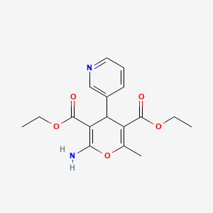 molecular formula C17H20N2O5 B14920345 diethyl 2-amino-6-methyl-4-(pyridin-3-yl)-4H-pyran-3,5-dicarboxylate 