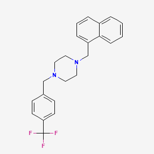 molecular formula C23H23F3N2 B14920456 1-(Naphthalen-1-ylmethyl)-4-[4-(trifluoromethyl)benzyl]piperazine 