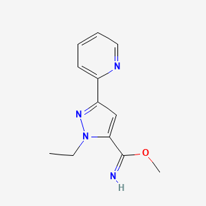 molecular formula C12H14N4O B1492046 methyl 1-ethyl-3-(pyridin-2-yl)-1H-pyrazole-5-carbimidate CAS No. 2097982-82-4