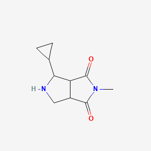 molecular formula C10H14N2O2 B1492076 4-cyclopropyl-2-methyltetrahydropyrrolo[3,4-c]pyrrole-1,3(2H,3aH)-dione CAS No. 2098117-98-5