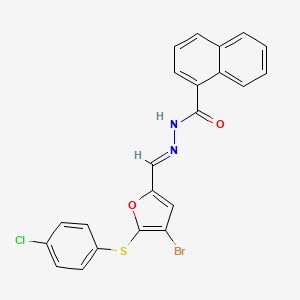 molecular formula C22H14BrClN2O2S B14920765 N'-[(E)-{4-bromo-5-[(4-chlorophenyl)sulfanyl]furan-2-yl}methylidene]naphthalene-1-carbohydrazide 