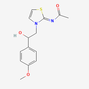 molecular formula C14H16N2O3S B14920810 N~1~-[3-[2-Hydroxy-2-(4-methoxyphenyl)ethyl]-1,3-thiazol-2(3H)-yliden]acetamide 