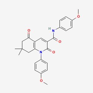 molecular formula C26H26N2O5 B14920892 N,1-bis(4-methoxyphenyl)-7,7-dimethyl-2,5-dioxo-1,2,5,6,7,8-hexahydroquinoline-3-carboxamide 