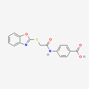 molecular formula C16H12N2O4S B14920900 4-(2-(Benzooxazol-2-ylsulfanyl)-acetylamino)-benzoic acid 