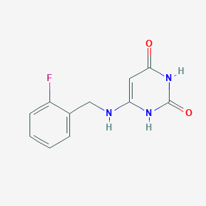 molecular formula C11H10FN3O2 B1492093 6-((2-fluorobenzyl)amino)pyrimidine-2,4(1H,3H)-dione CAS No. 2098044-24-5